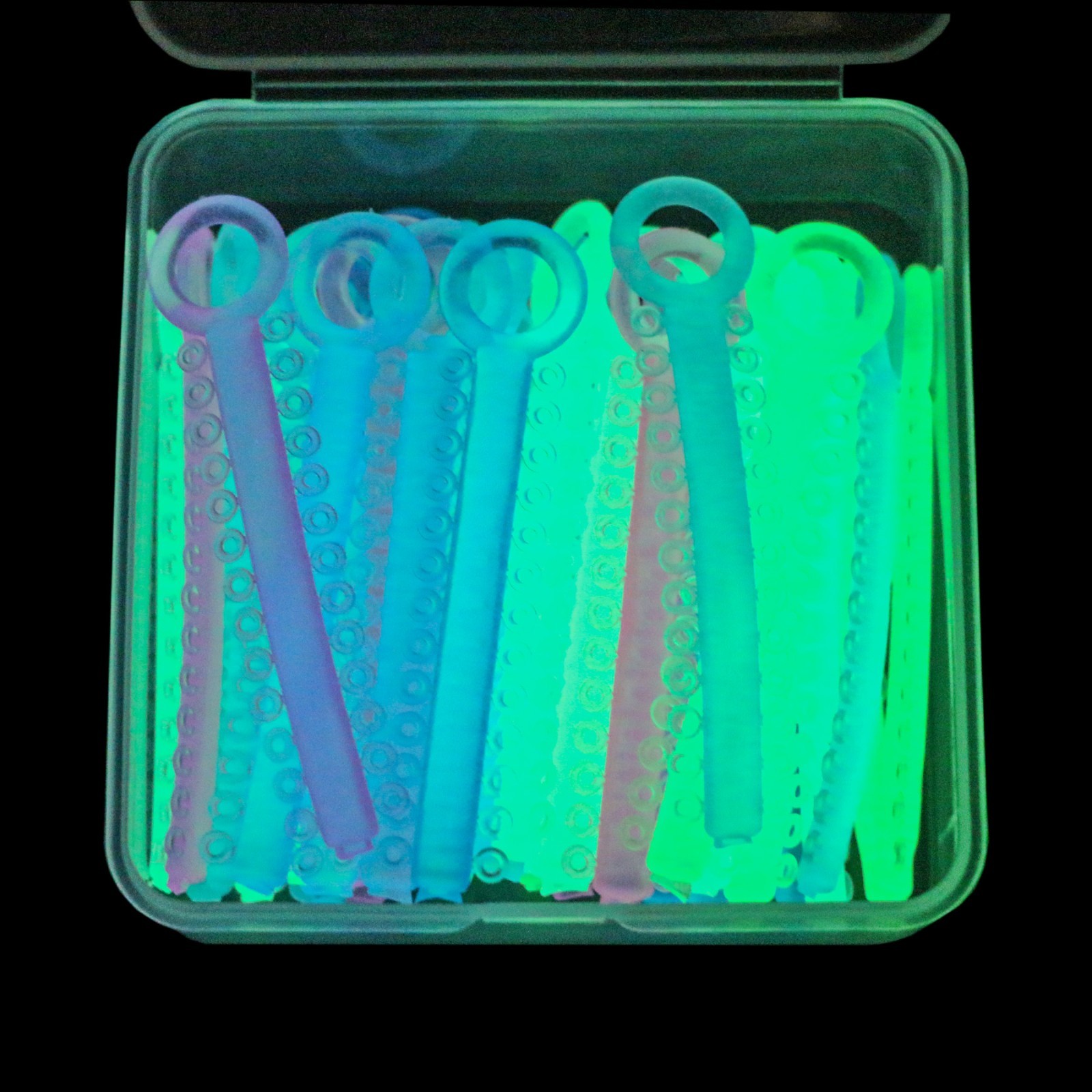 40 Stick Dental Orthodontic Ligature Ties Glow in Dark Braces Elastic Rubber