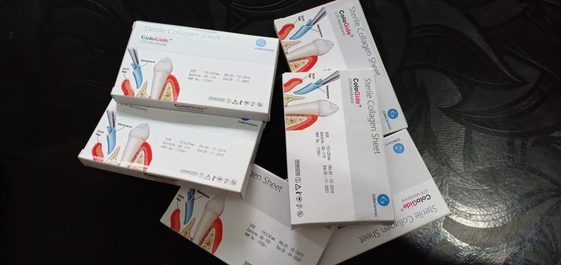 5 Pack New Colo Gide Sterile Collagen Sheet GTR Membrane 15 x 20mm -Free Ship