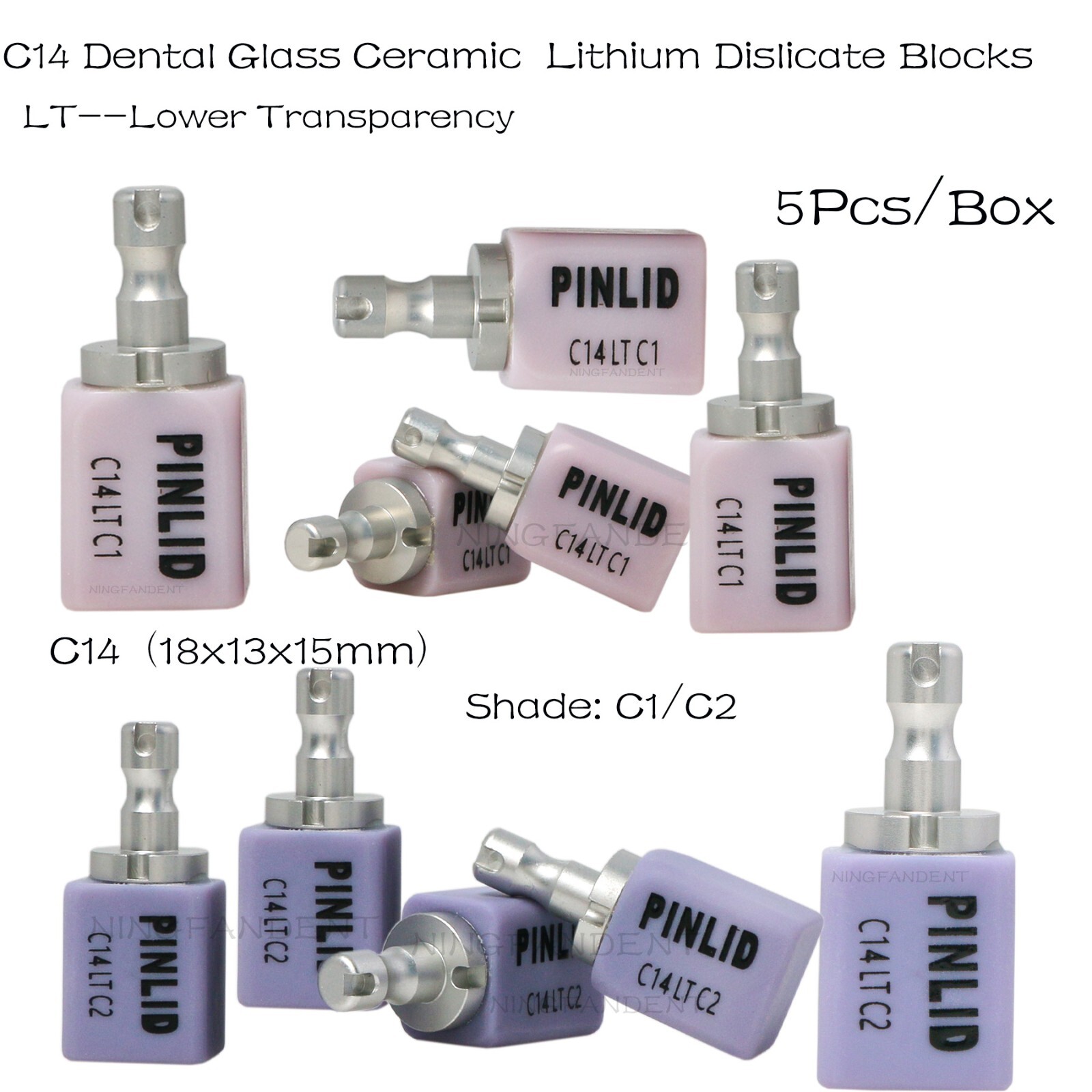 US Glass Ceramic Lithium Disilicate HT/LT C14 e.max CAD CEREC Blocks InLab 5/Pk