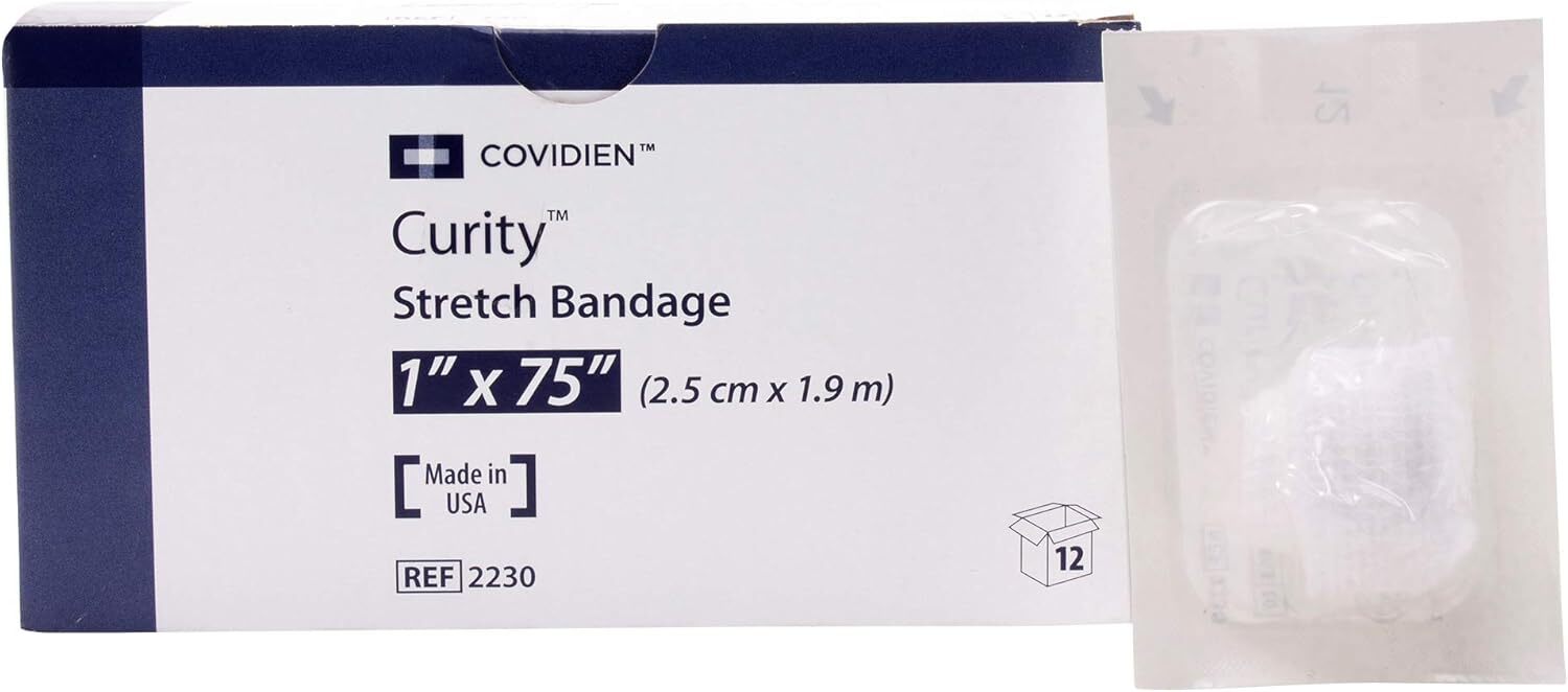 Kendal Curity Gauze Roll Bandage Sterle 1” 12/Box 12 Count (Pack of 1)