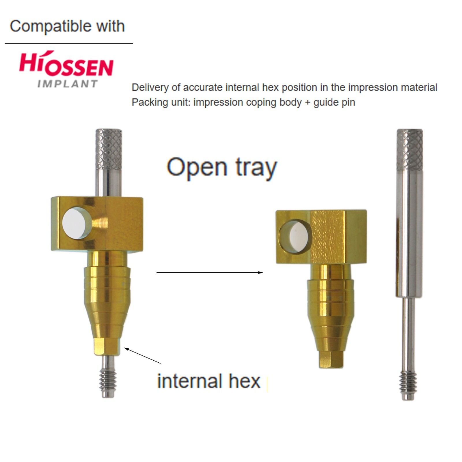 Dental Prosthetic Hiossen ET ScanBody impression coping Lab analog straight part
