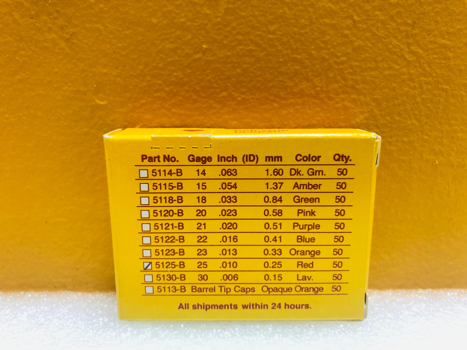 Nordson EFD 5125-B (250 per Lot) 0.25 gauge x 0.50″ Red Dispensing Tips New!