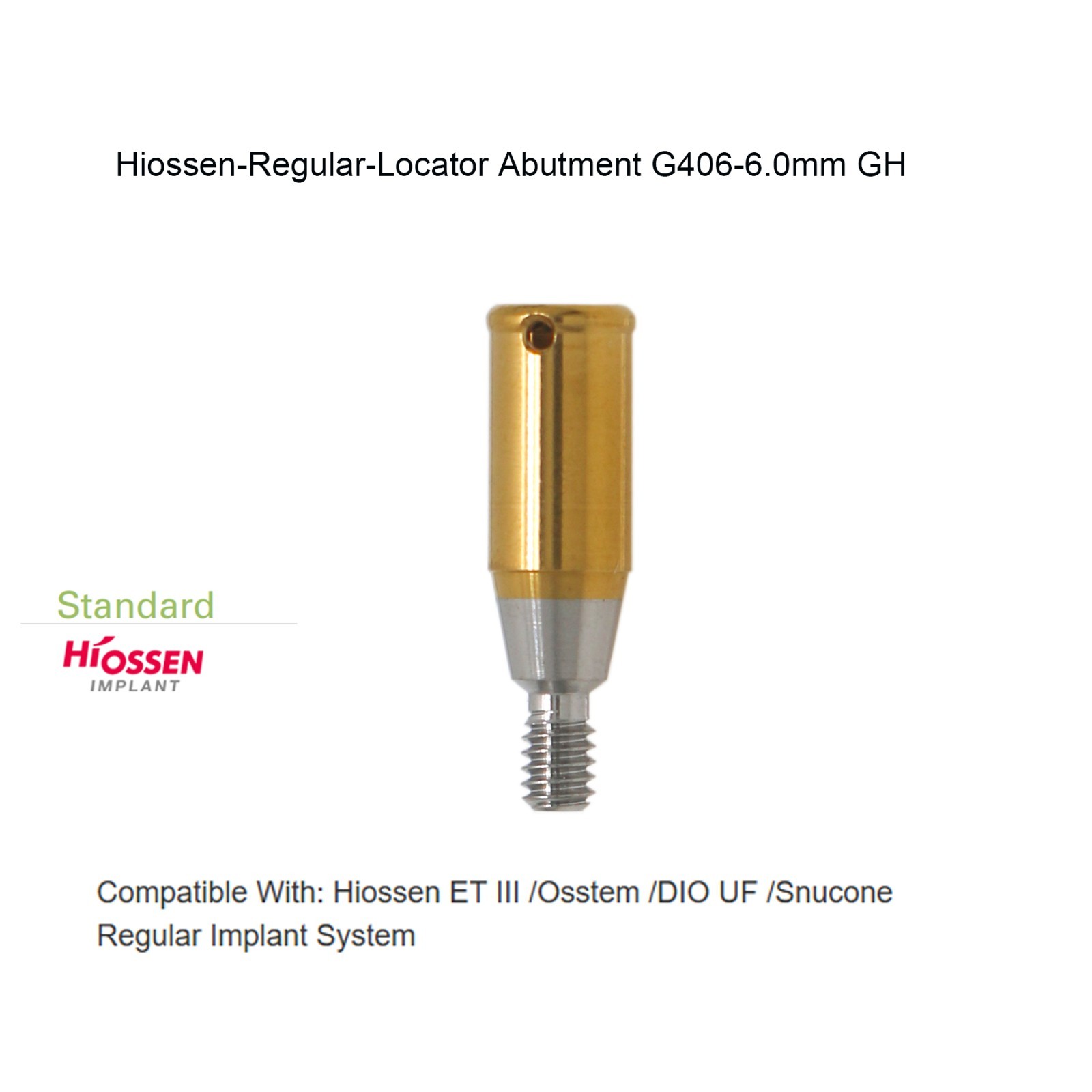 Hiossen Overdenture Locator Abutment Male Cap Inserts fits Oss Regular Implants