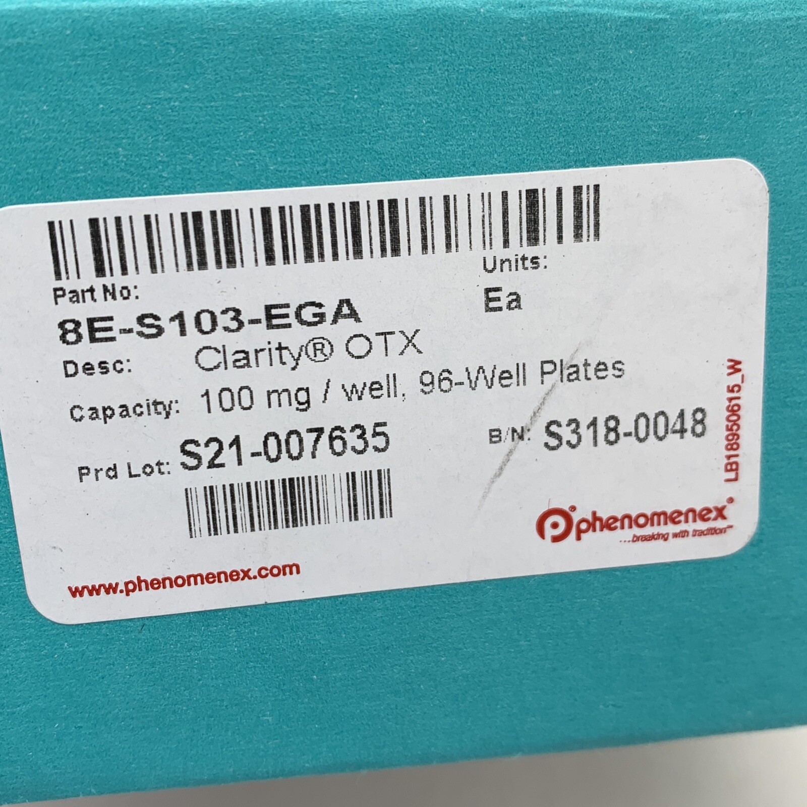 Phenomenex 8E-S103-EGA Clarity OTX Plate 100mg / Well 96-Well