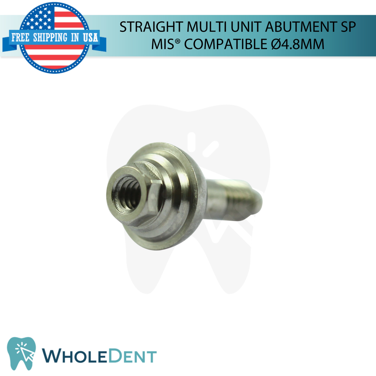 5X Straight Multi Unit Prosthetic SP Ø4.8mm Compatible with MIS® Seven Int Hex