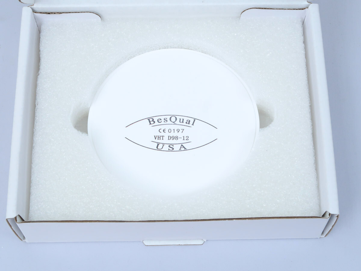BesQual Zirconia CAD CAM Disc 98mm x 12mm Unshaded White Very High Translucency