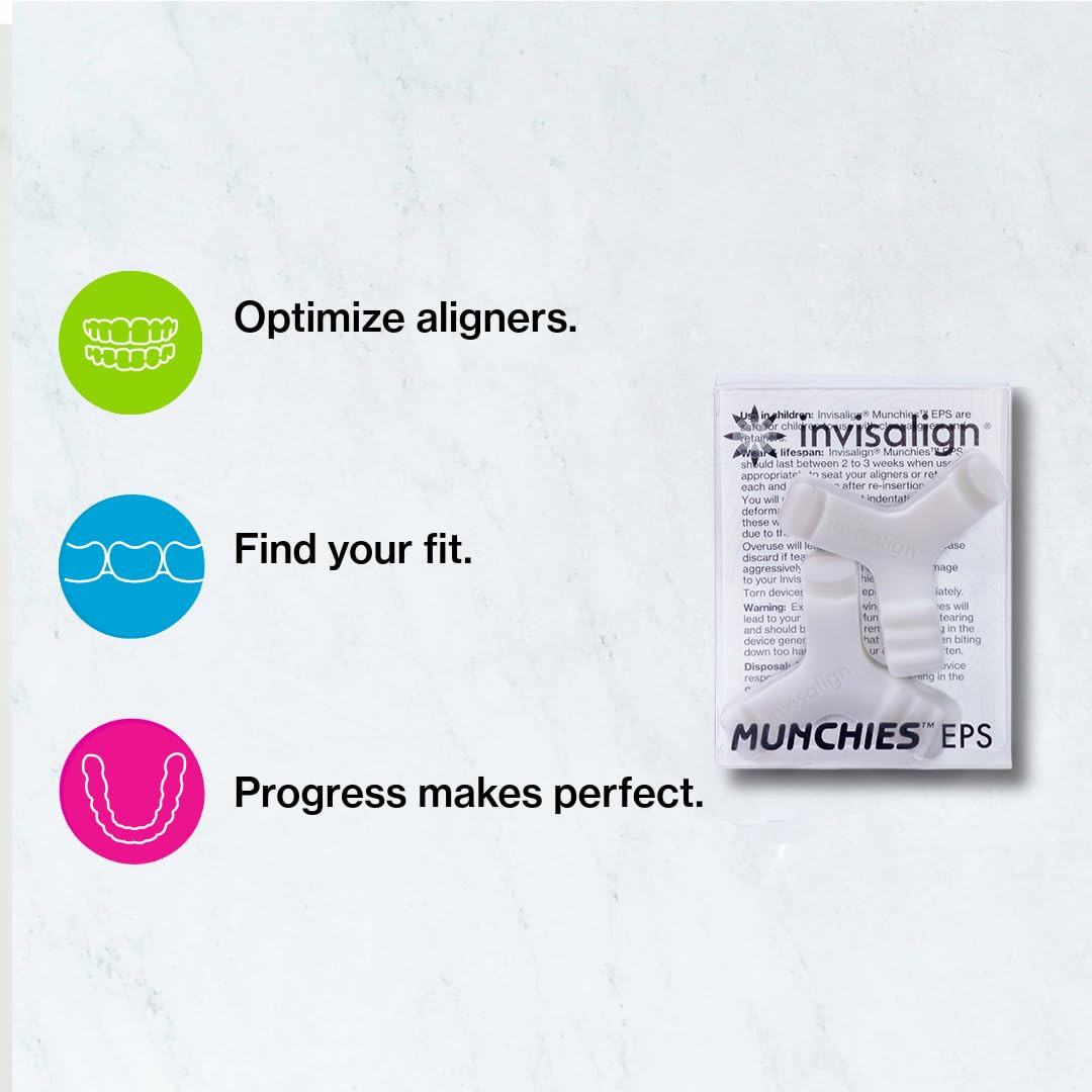 Munchies EPS Aligner and Retainer Tray Seaters, Aligner Chewies (Pack of 2) (Whi