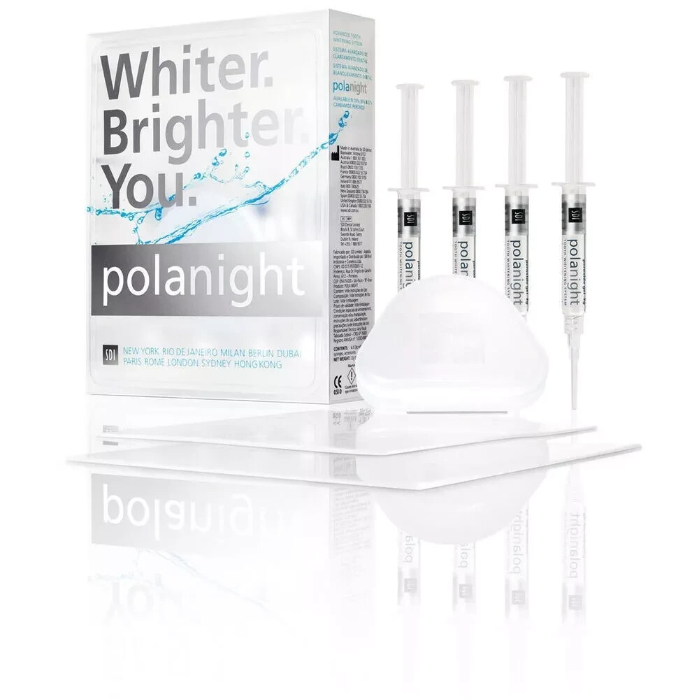SDI Pola Night Kit 22% Dental Tooth Whitening Bleach Kit of 4 X 3gm Syringes.