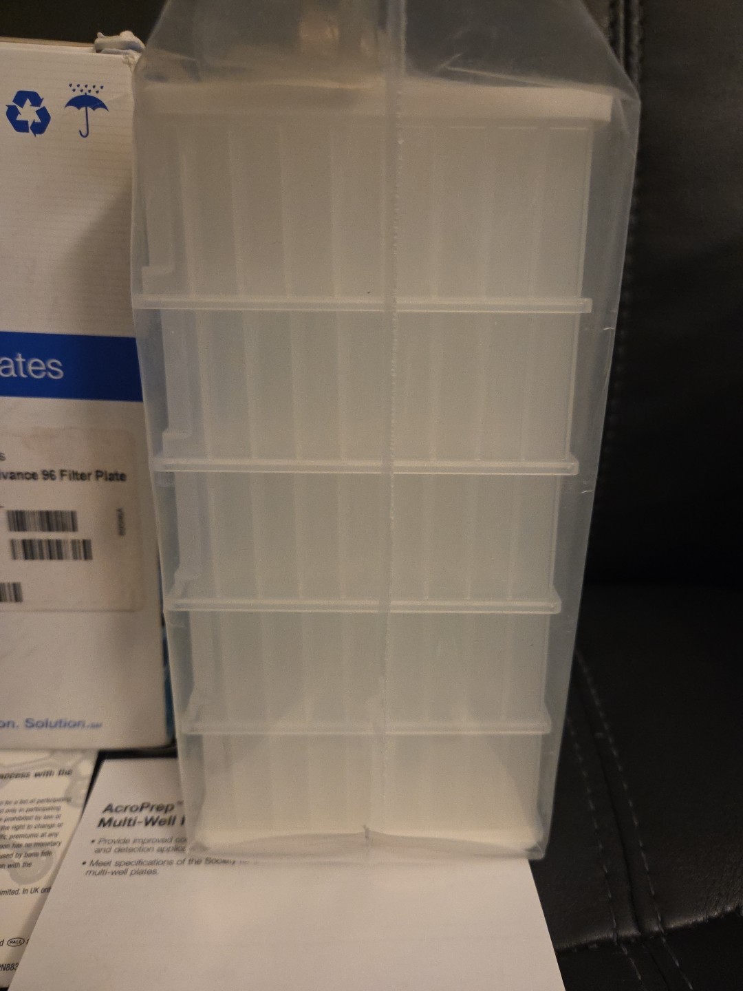 Pall Life Sciences PN 8130 AcroPrep Advance 96 Filter Plate 1.2 um 1mL Well 5PK