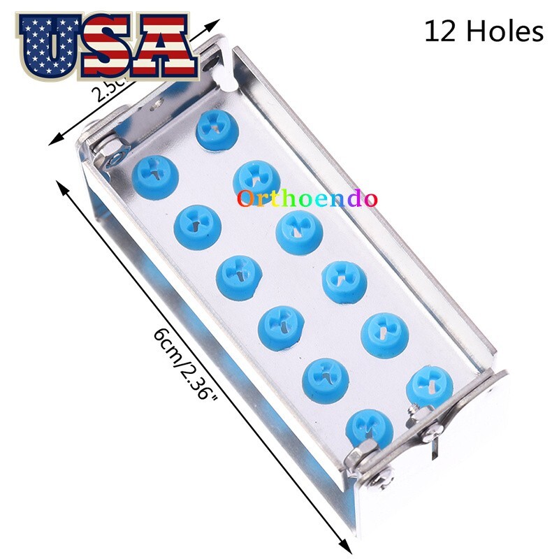 8/12/30Hole Dental Burs Disinfection Autoclave Stand Holder Block Case Steel USA
