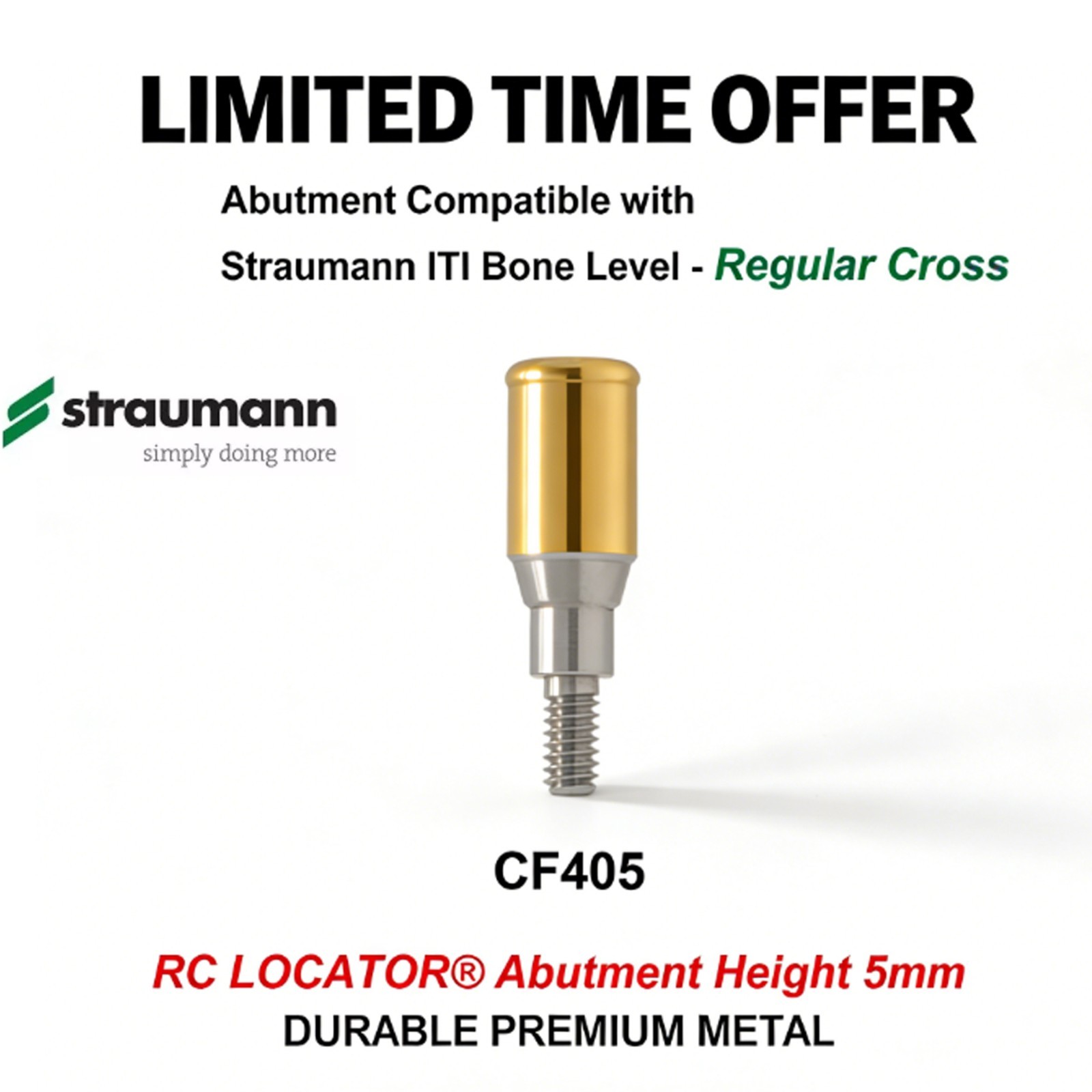 Dental Ti Locator Fits Straumann Bone Level NC/RC Internal Hexagonal Connection