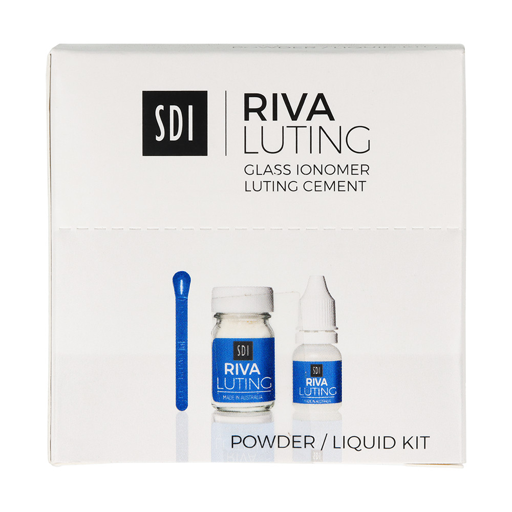 SDI Riva Luting Antimicrobial Glass Ionomer Luting Cement 35g/25g II Free Ship.