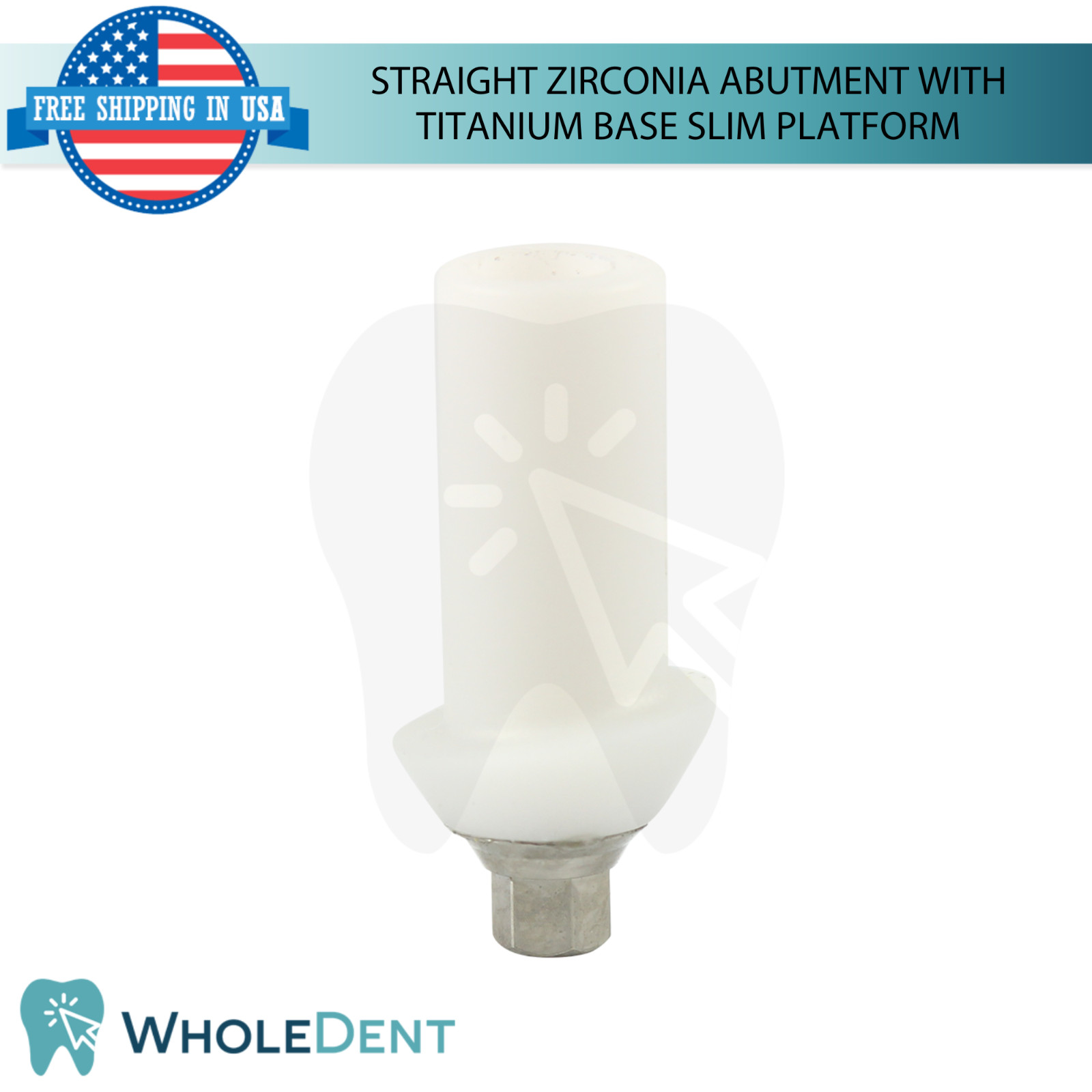 Dental Straight Zirconia Prosthetic Ø3.8mm Titanium Base Slim Int Hex 2.0mm