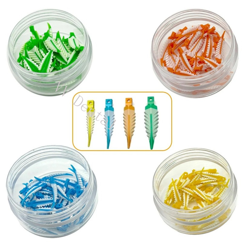 40pcs Single Dental Interdental Composite Contoured Wood Wooden Wedges Matrices