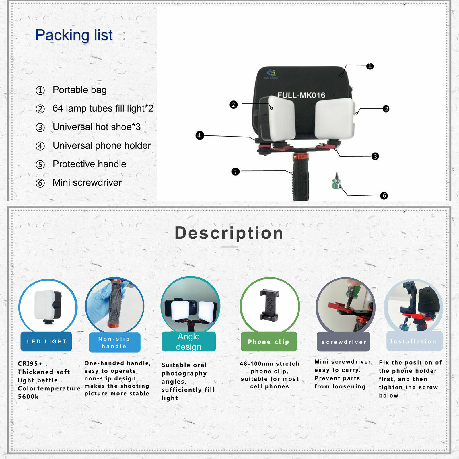 Dental Filling Light Flash Photography Equipment Dentistry USB Phone Oral Light