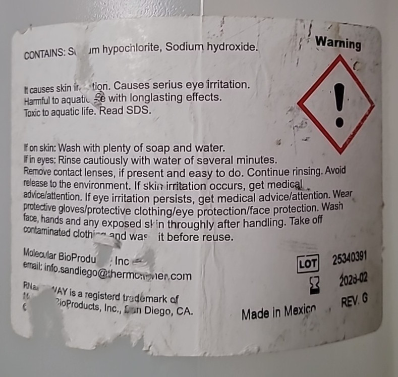 Thermo Fisher RNase AWAY Surface Decontaminant 7005-11 4L Bottle