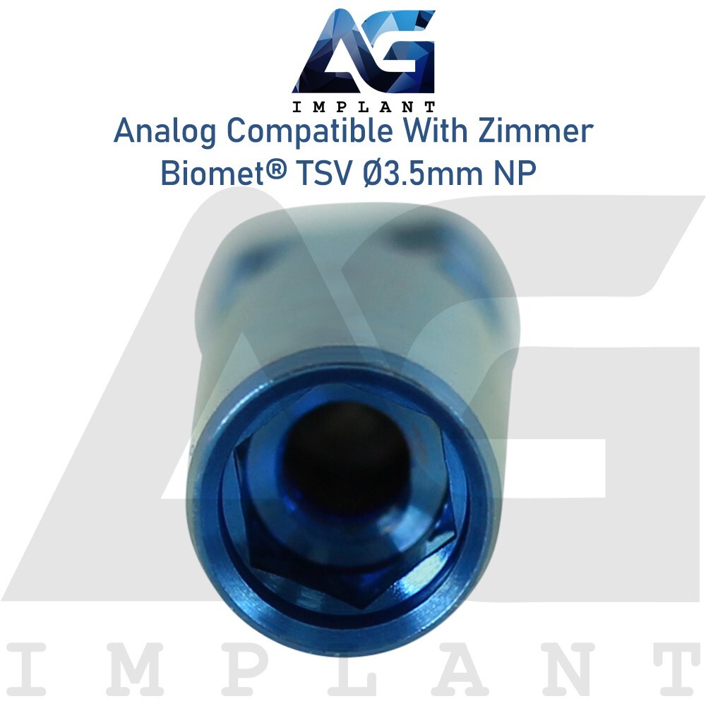 5x Titanium Dental Fixture Analog Compatible Zimmer Biomet® Int Hex 2.5mm