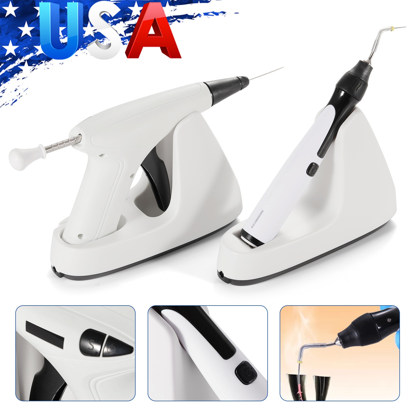 Dental Obturation System Endo Gun Heated Pen Percha Gutta +Buchanan Hand Plugger