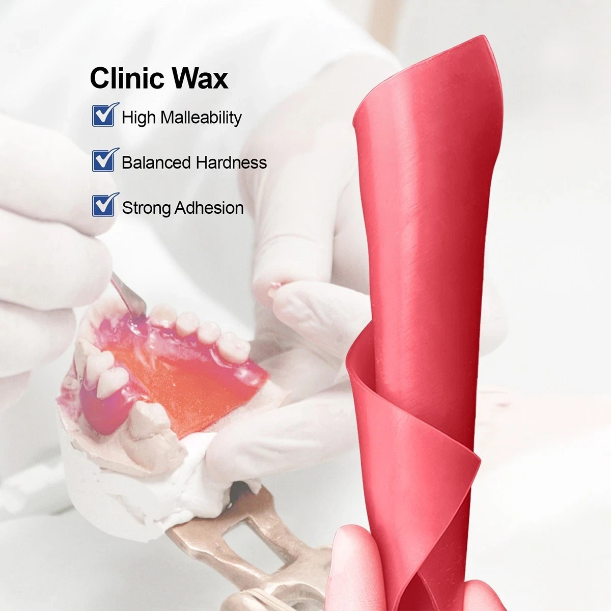20 Sheets Dental Base Plate Wax Molding Casting Wax Sheet Denture Material Red