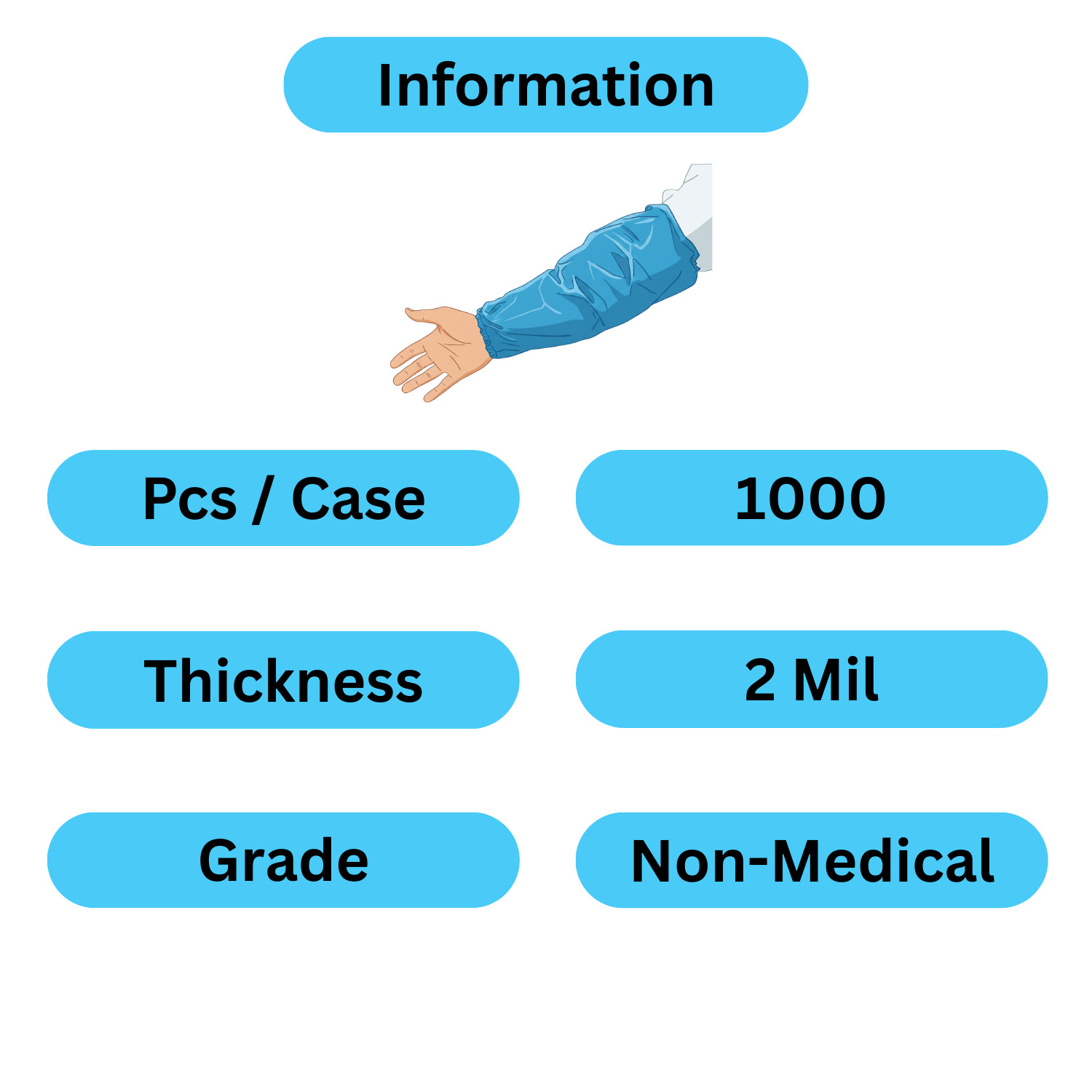 1000-2000 Disposable Polyethylene Oversleeves 18″ Arm Sleeves Protective Covers