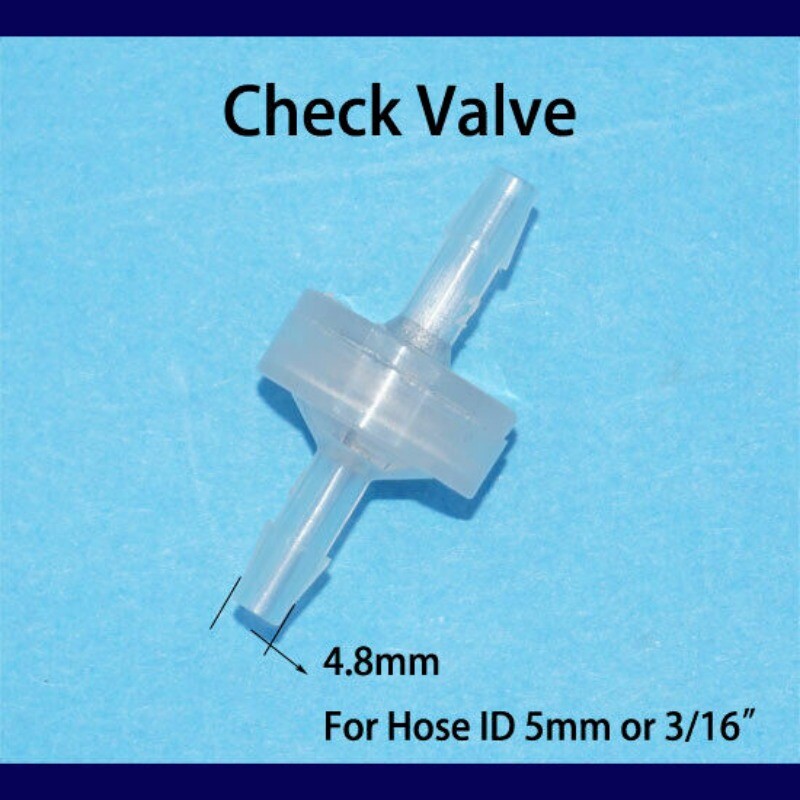 1/2/3/4/5/6mm Inline Plastic Check Valve 1/16 3/32 1/8 3/16 inch in Hose Barb