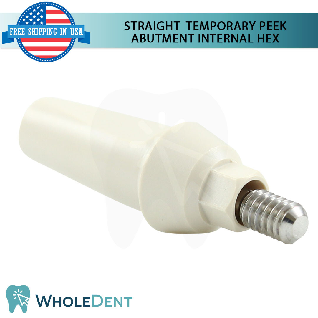 X1 Straight Anatomic Temporary Peek Abutment Int Hex 2.42mm Dental Instrument