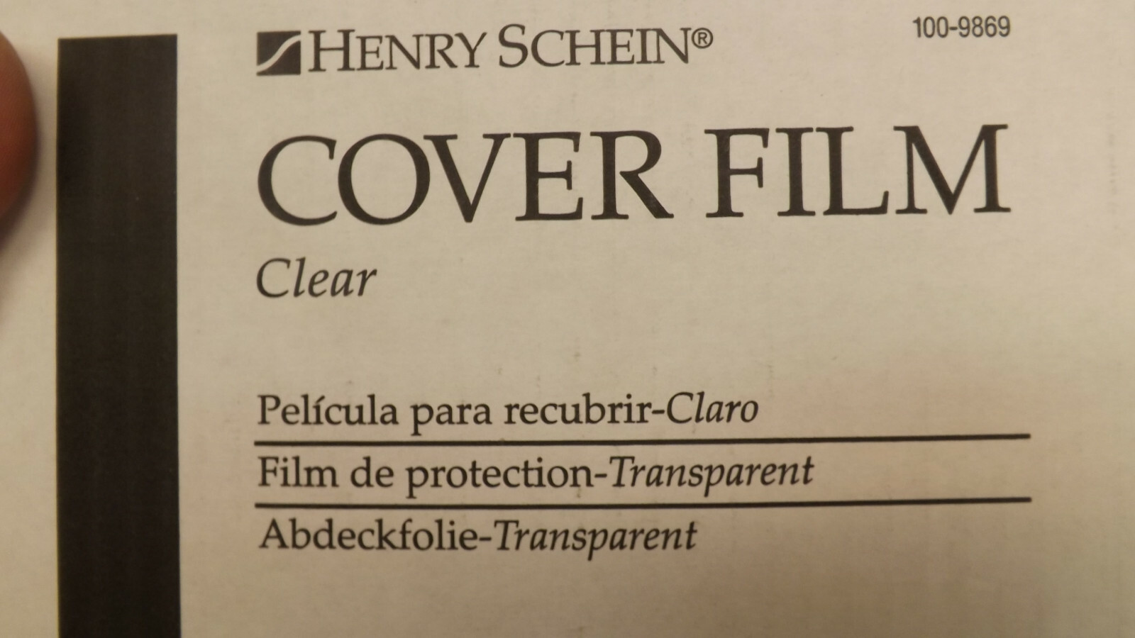 5 Box lot Henry Schein Cover Film 4 in x 6 in Clear 1200 ft Rolls 100-9869