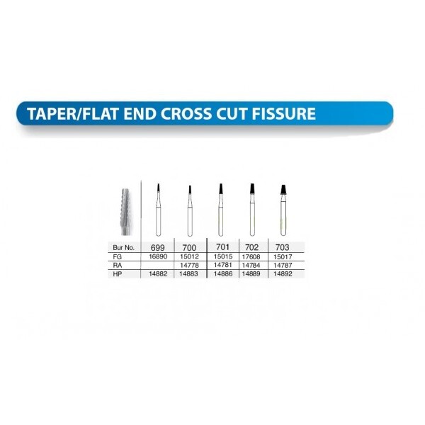 Beaver Dental Taper Fissure Carbide Burs FG For High Speed Handpiece All Size