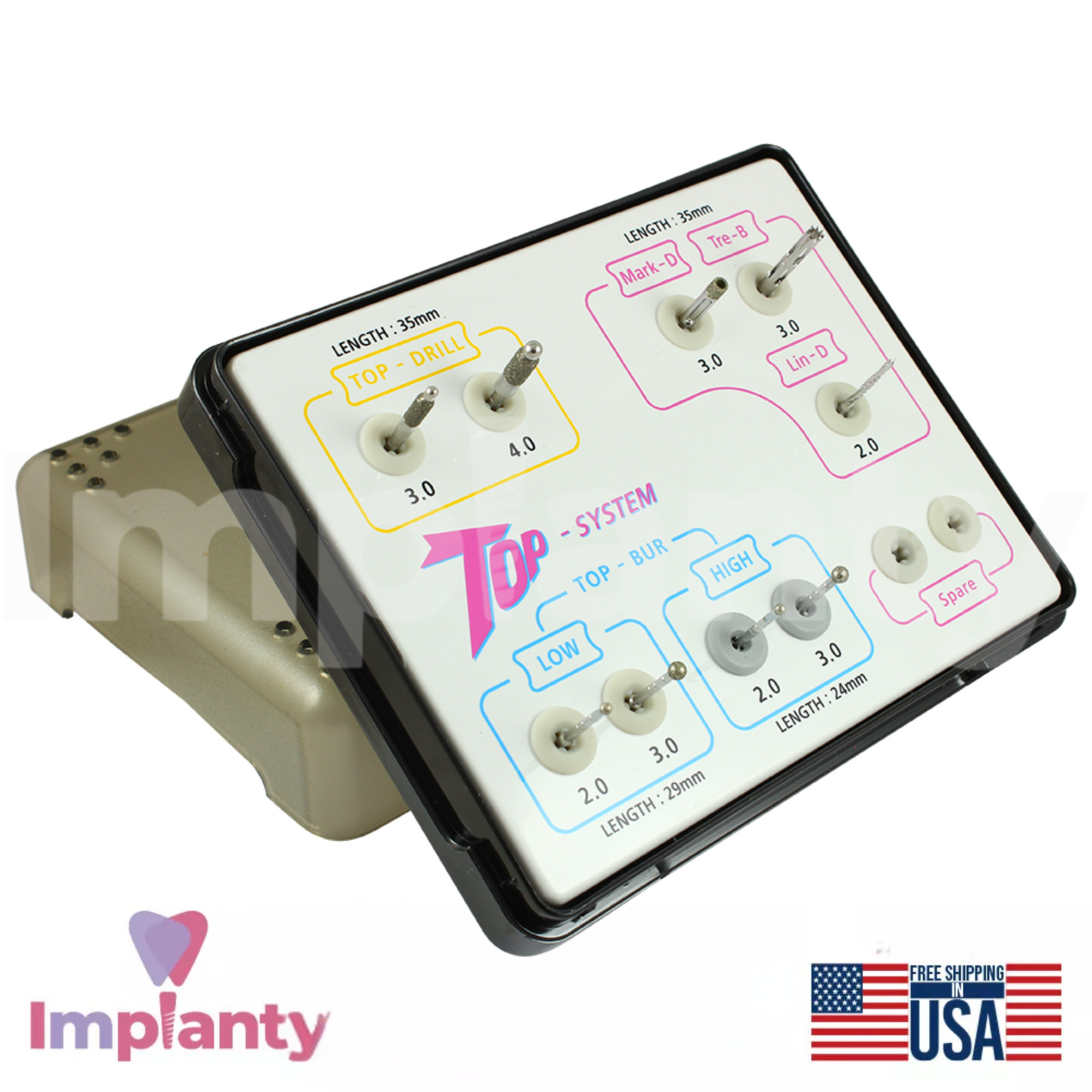 TOP System Immediate Placement 0steotome Dental Kit Stainless Steel Tools