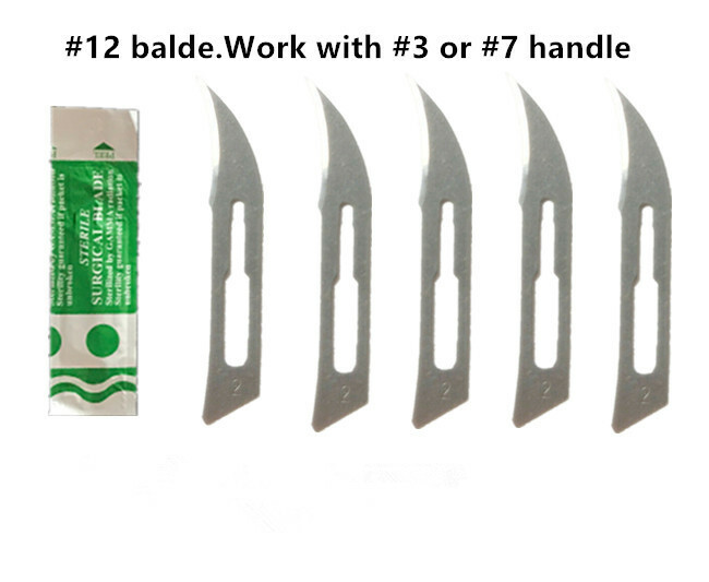 Dental Medical Sterile Surgical Blades #12*100pcs With Free Knife Handle #3*1pcs