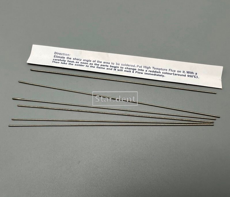 10x Dental Solder NiCr Alloy Welding Rod PFM Solding Lab Technician Material
