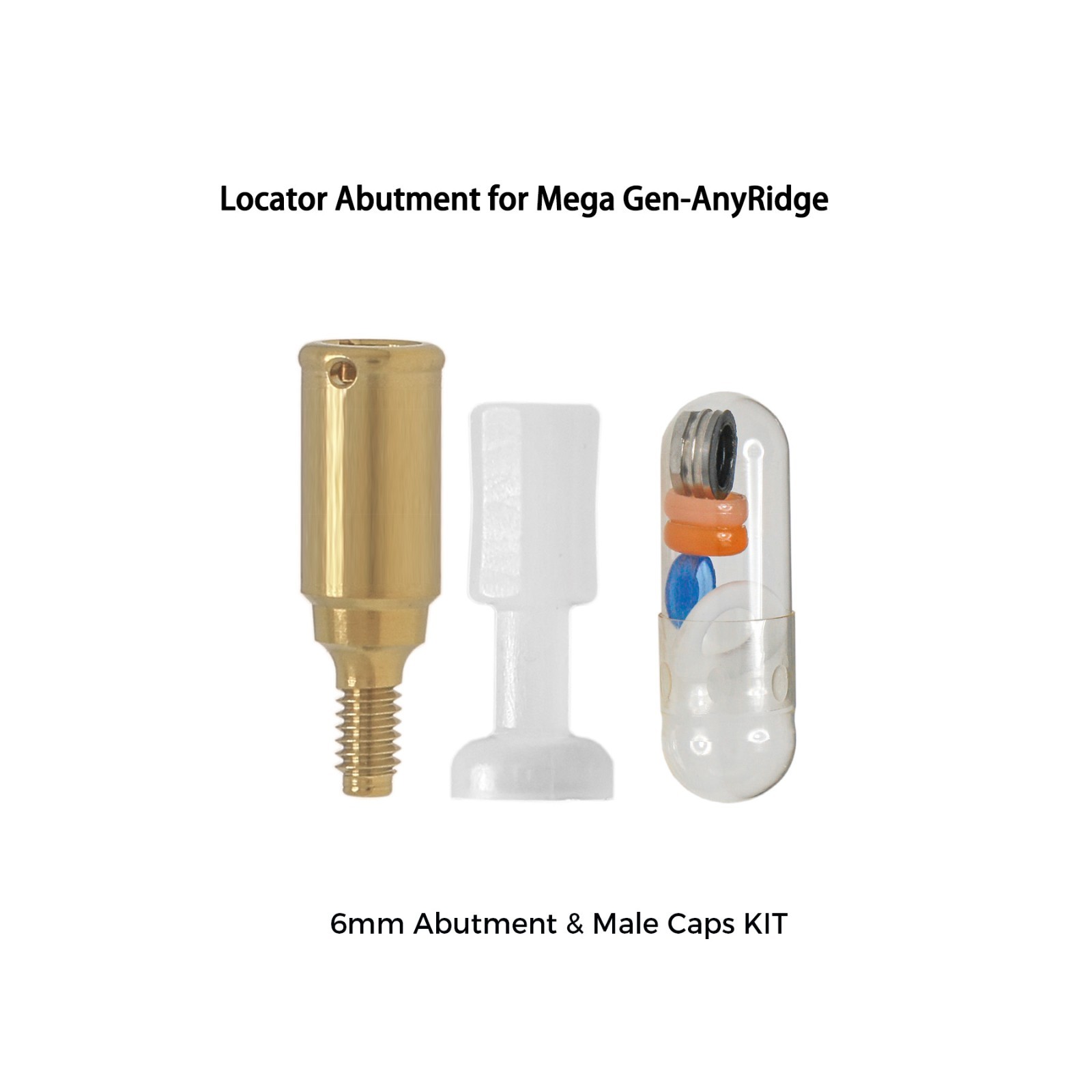 Overdenture Locator Abutments Anchor for Megagen AnyRidge Male Caps Removable