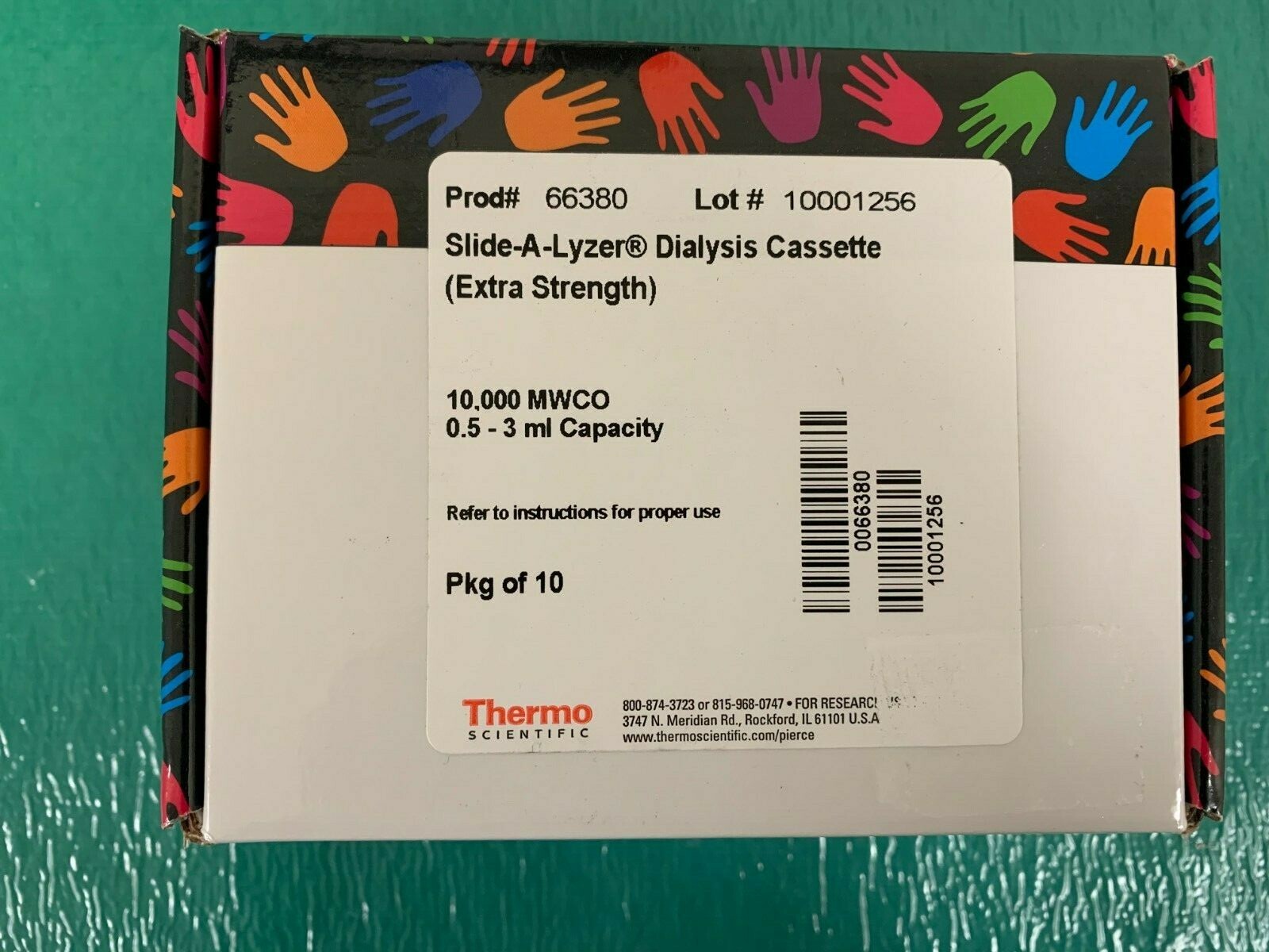 Thermo Slide-A-Lyzer Dialysis Cassette.10KMWCO 0.5-3 mL Capacity. Prod#66380