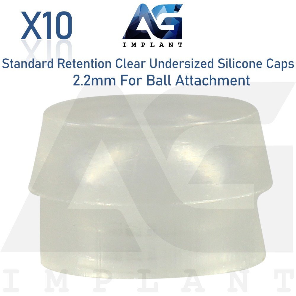 10 Standard Undersized Silicone Caps Ø2.2mm Ball Attachment Dental Overdenture