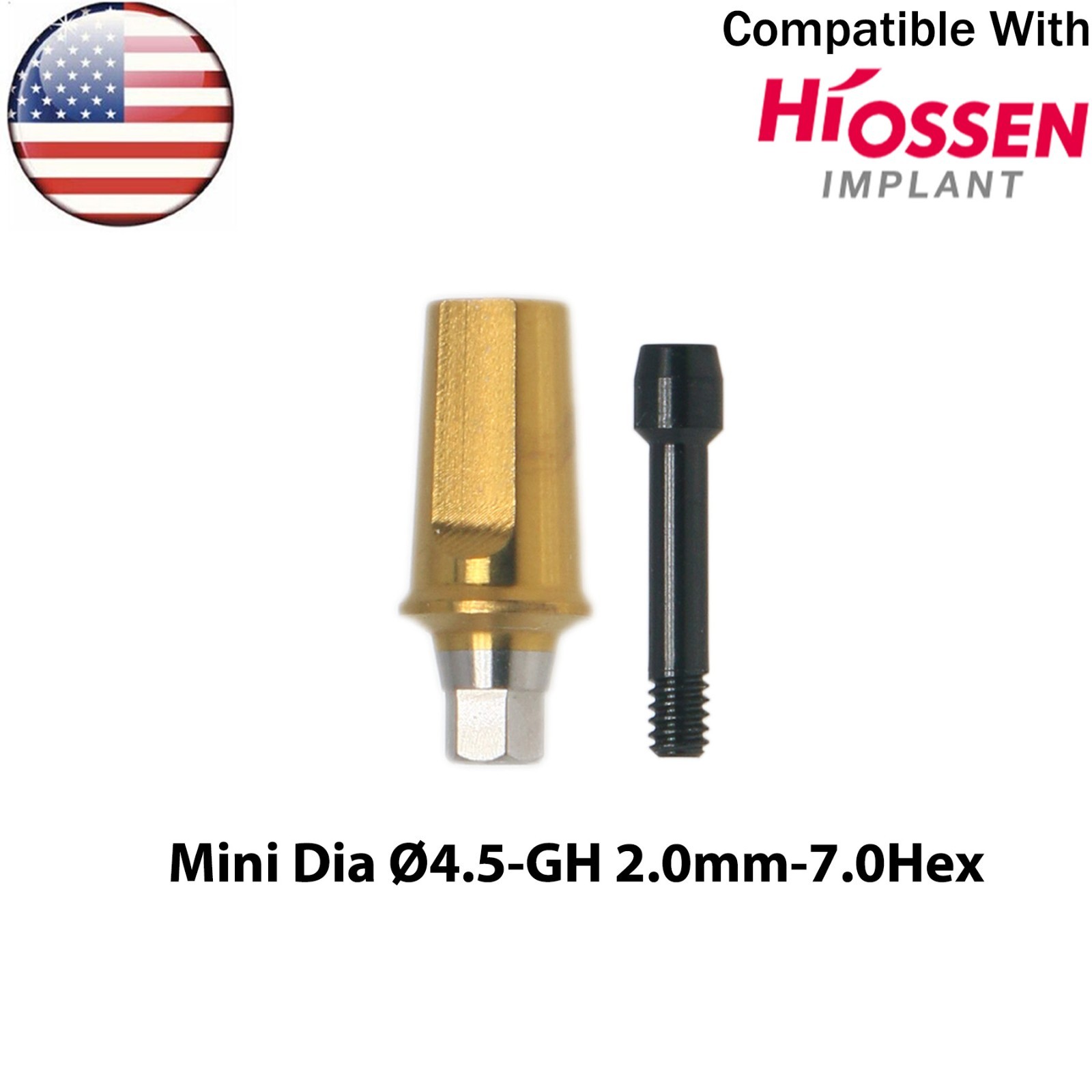 US Straight Transfer Abutment Mini Ø4.5mm Fits Hiossen Osstem TS Implants System