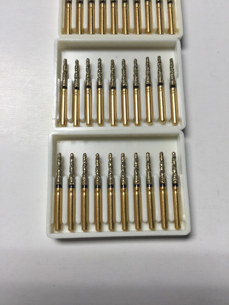 GS-198015xc /856-015xc 30X FG Gold DiamondBurs Triple Action crown & bridge prep