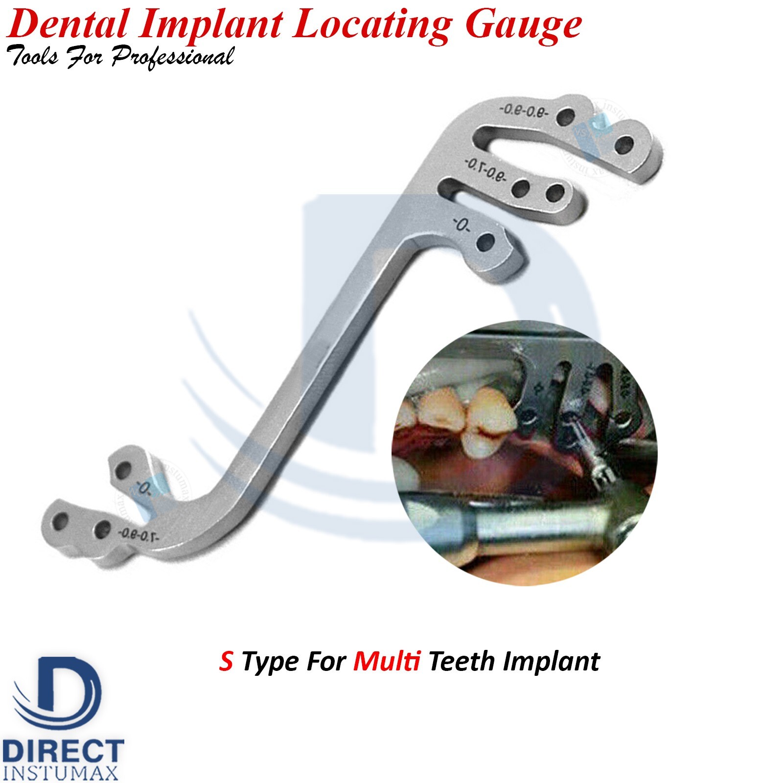 Set of 6 Dental Gauge Implant Surgical Drilling Guide Locator Parallel Depth Pin