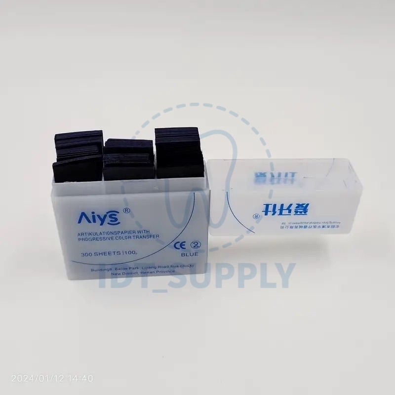 Aiyashi Dental Articulating Paper 300 Sheets Red Blue Occlusal Bite Marking