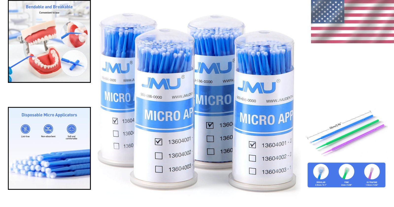 2000 Dental Micro Swabs – Regular Applicator Brushes