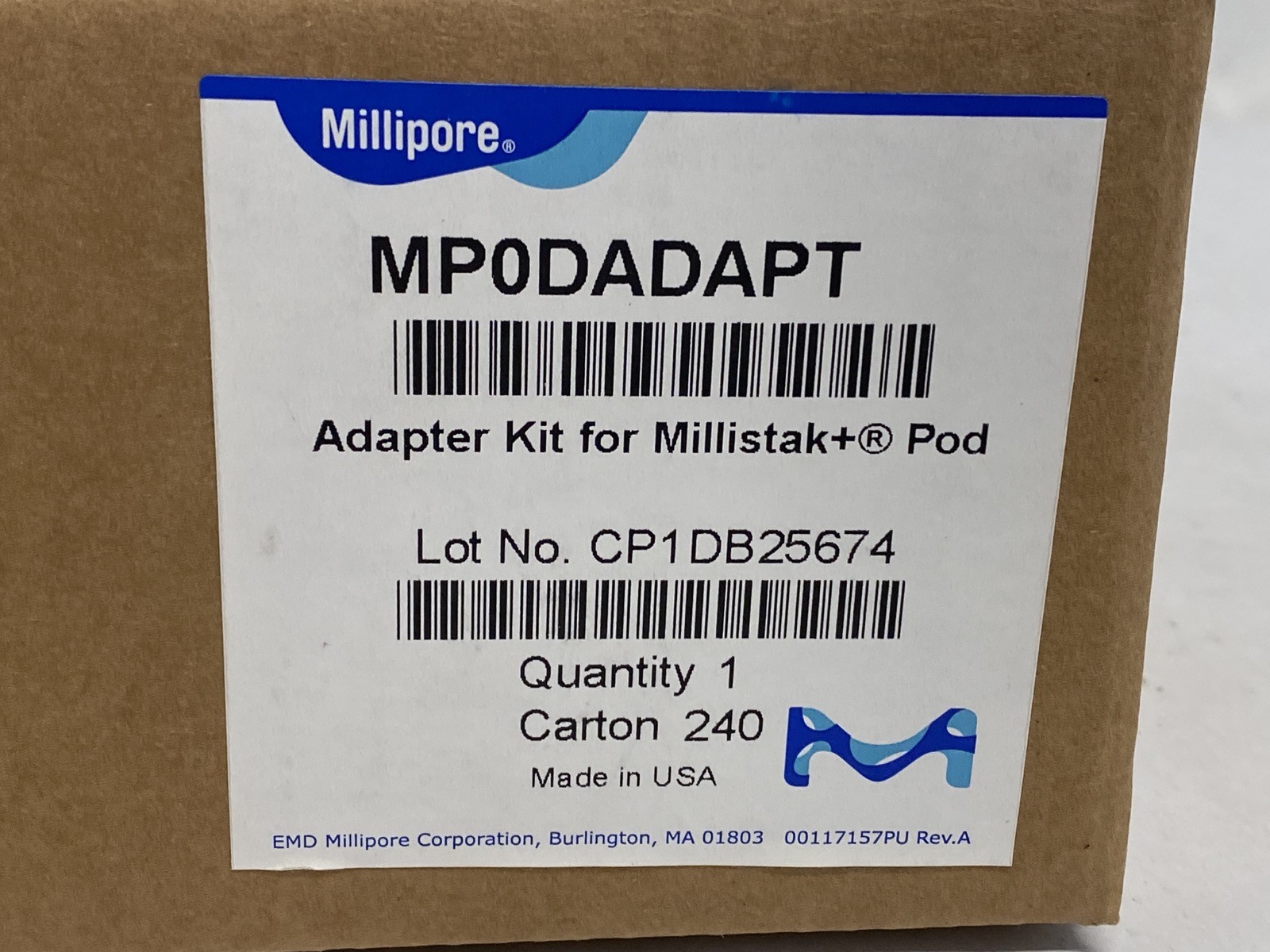 New (6/Pk) MILLIPORE Millistak+ Pod Adapter Kit (3x Through, 3x Blind) MP0DADAPT