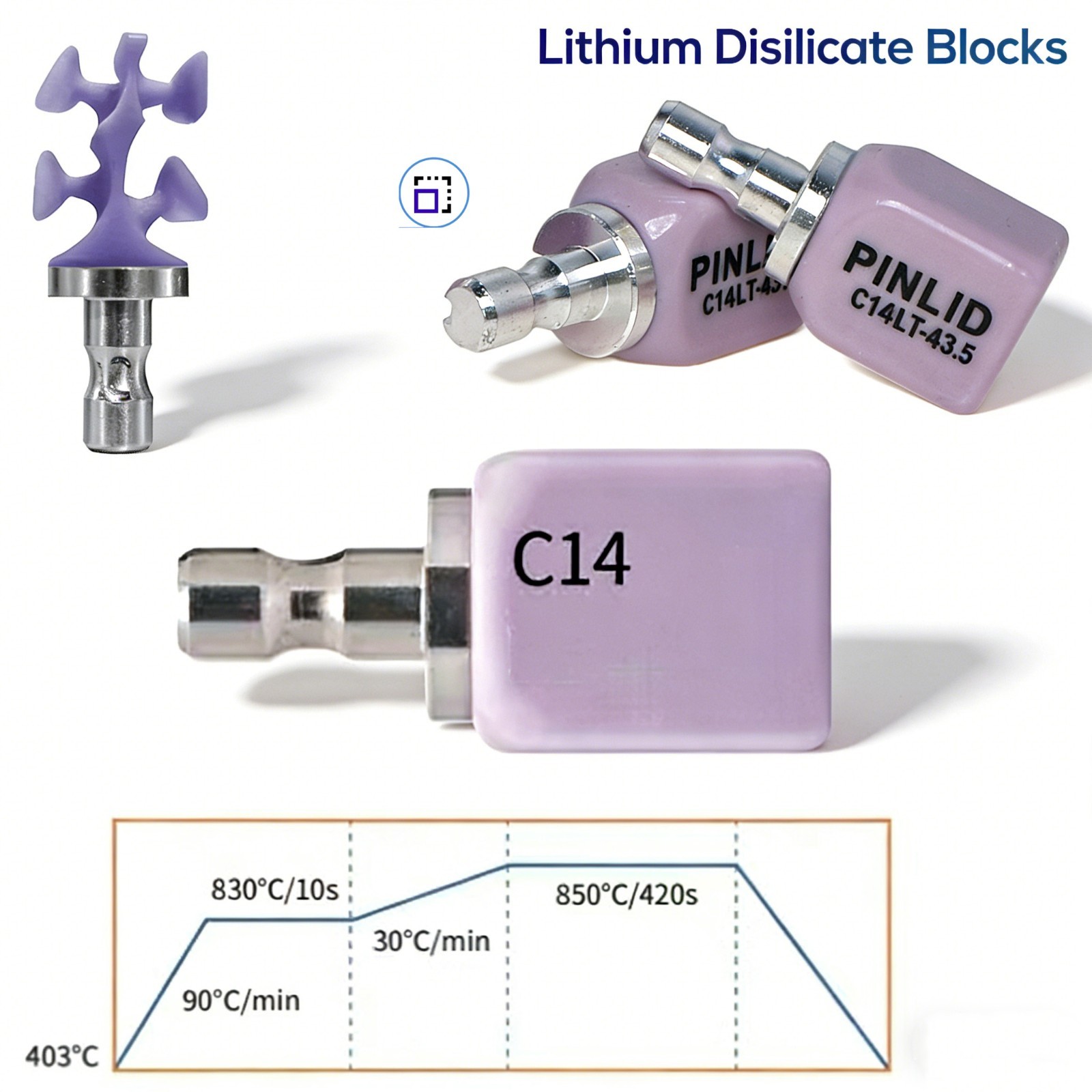 US C14 Dental HT/LT/MT Lithium disilicate ceramic block for Sirona CEREC/inLab