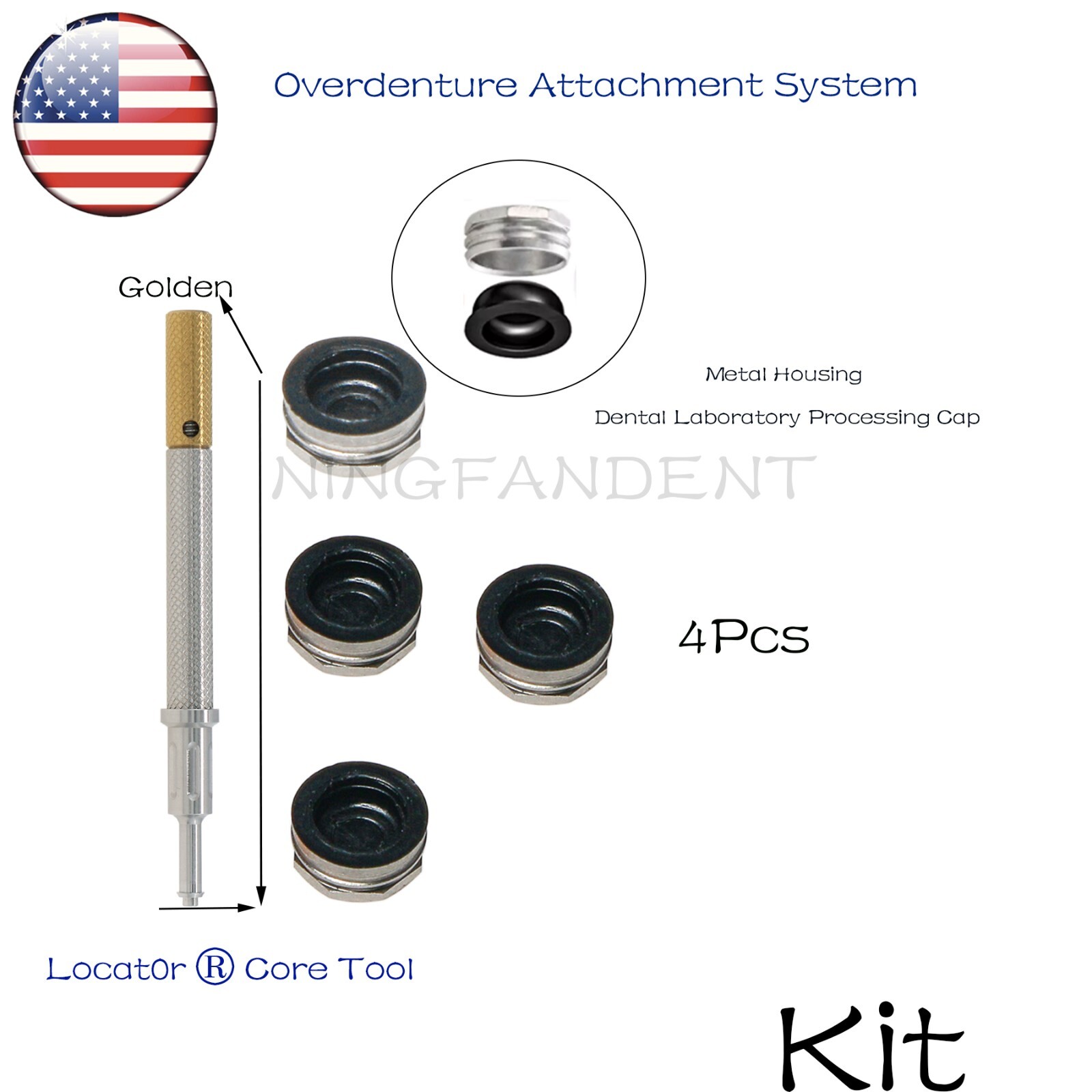 US Universal Dental Retention Caps Locator Insertion Extraction Remove Core Tool
