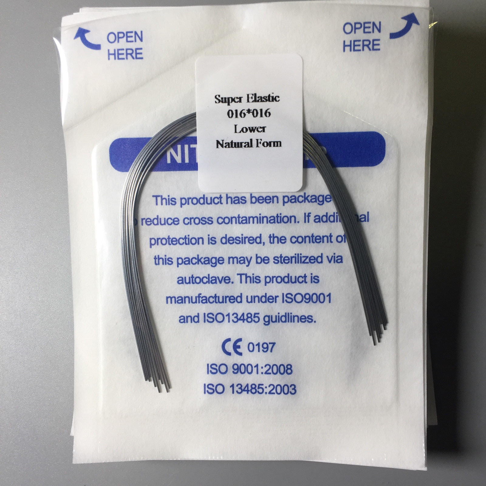 Natural Dental Rectangular Super Elastic Wires Niti Orthdontic 16X16 U/L 10Pack