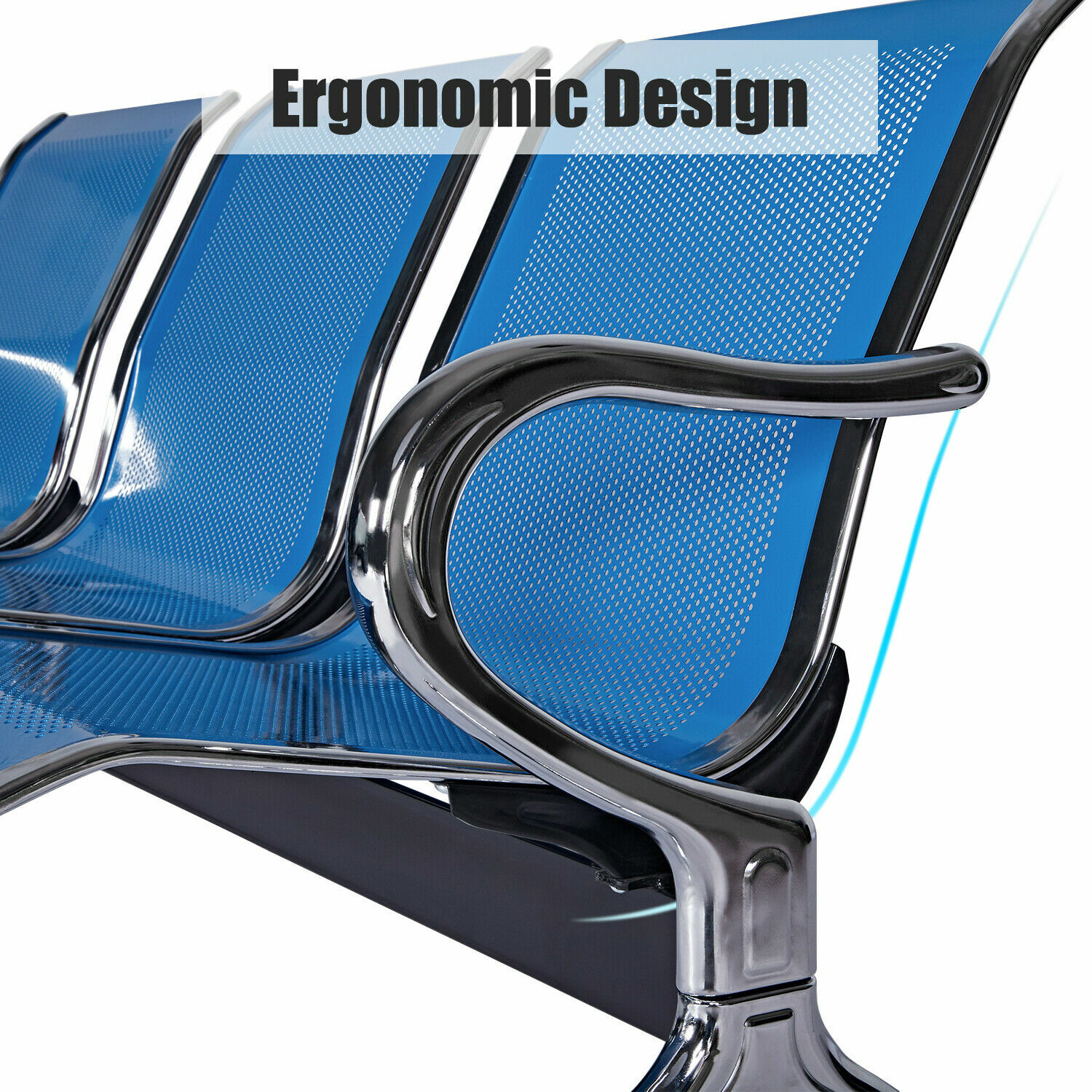 DENTAL MEDICAL RECEPTION WAITING ROOM OFFICE CHAIRS ALUMINUM 3 SEAT BENCH