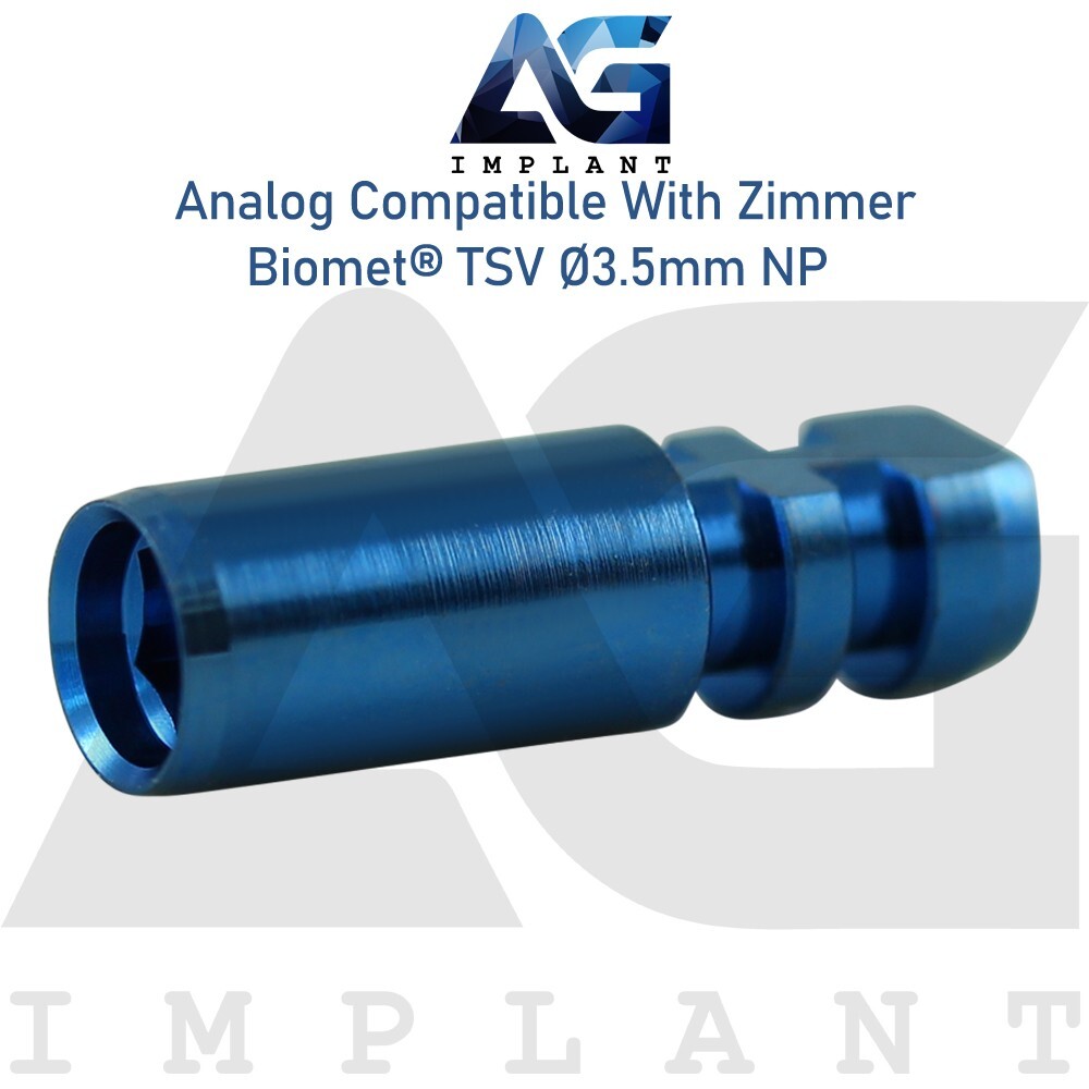 5x Titanium Dental Fixture Analog Compatible Zimmer Biomet® Int Hex 2.5mm