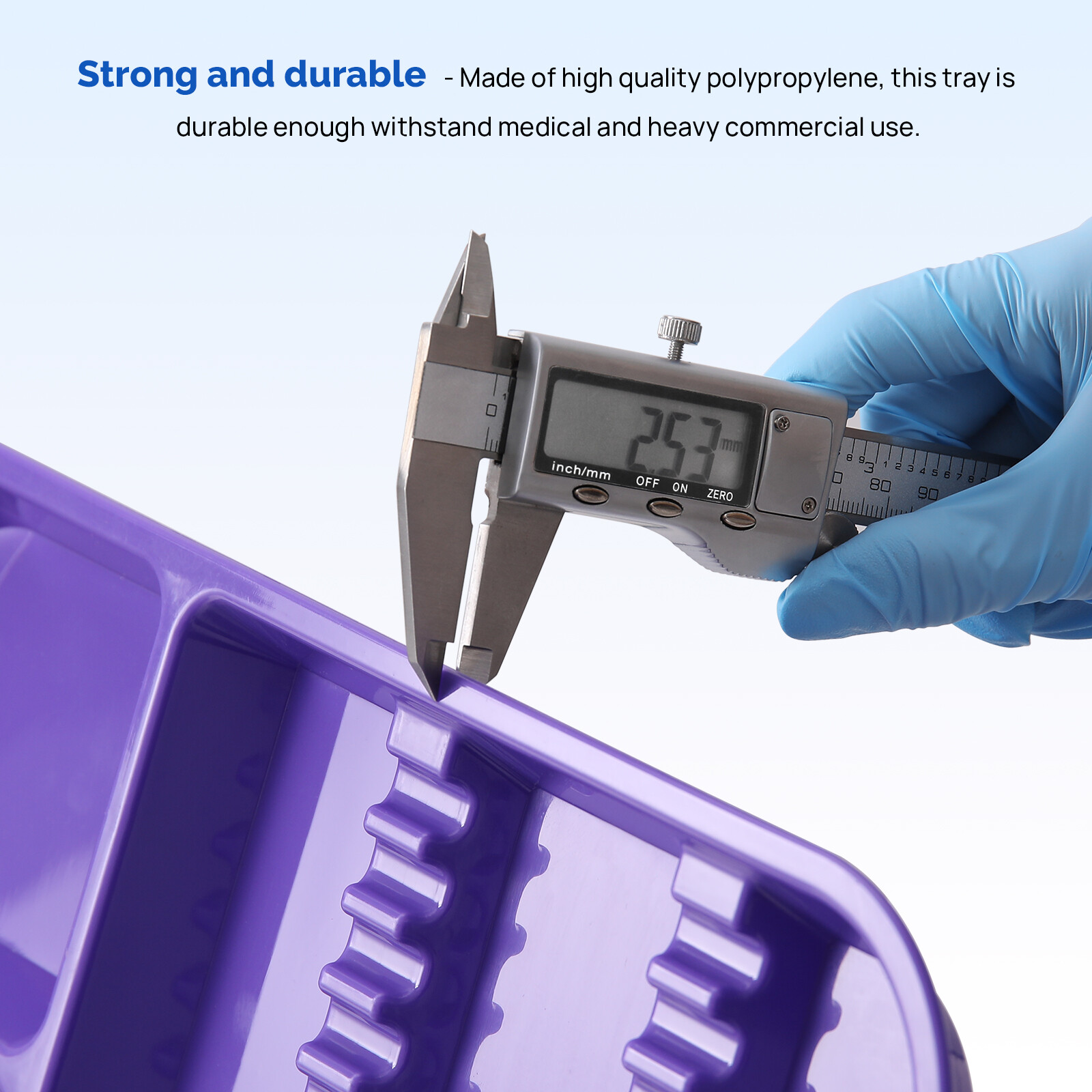 Dental Instrument Separate Divided Tray Autoclavable Plastic Set Up Trays Size B