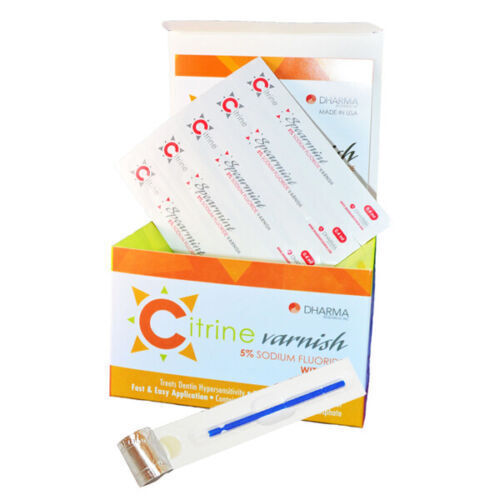 Dharma Dental 5% Citrine VARNISH 50 X 0.4mL Unidose All Flavors available USA