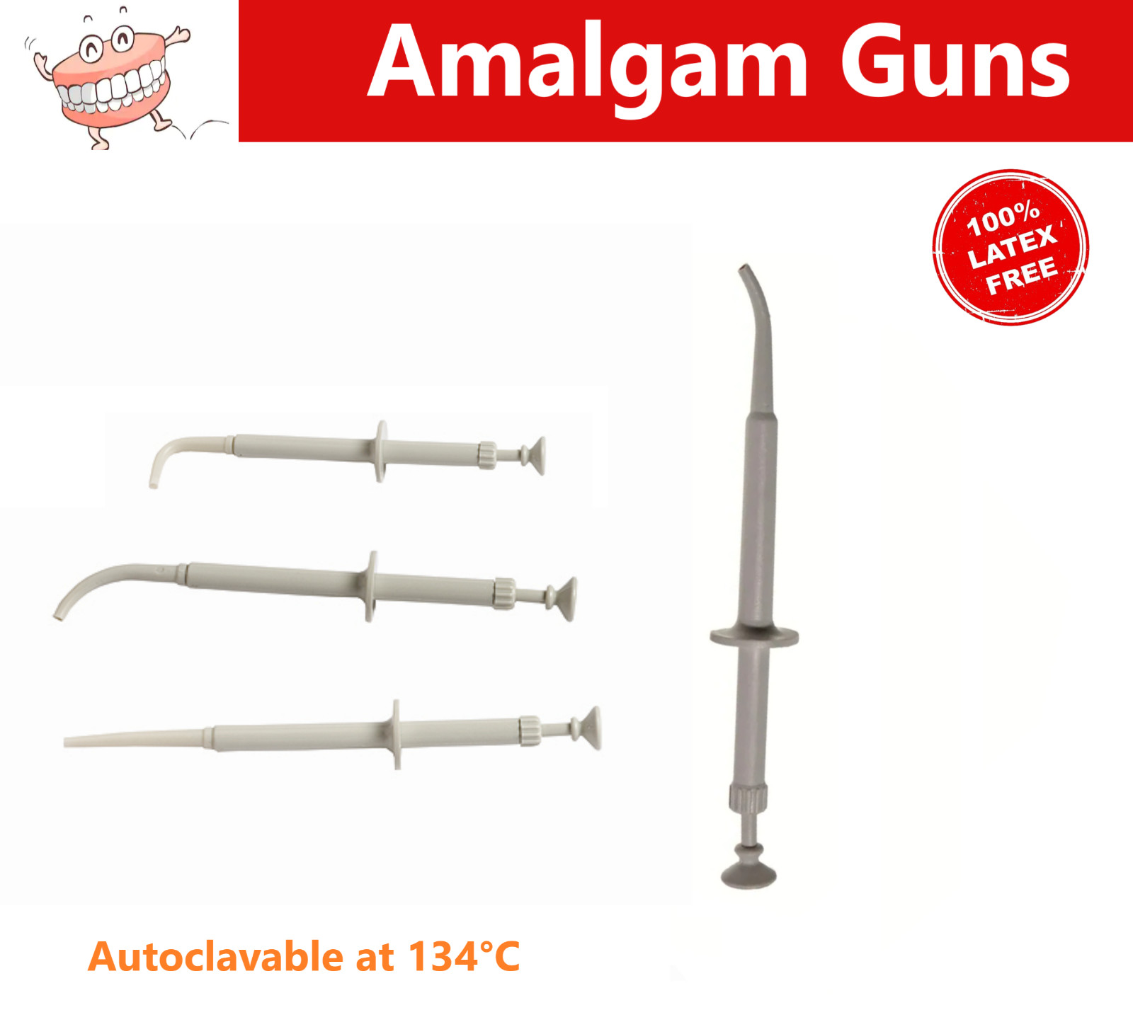 Dental Amalgam Gun Plastic Amalgam Carrier Straight Angle, Right Angle, Mini