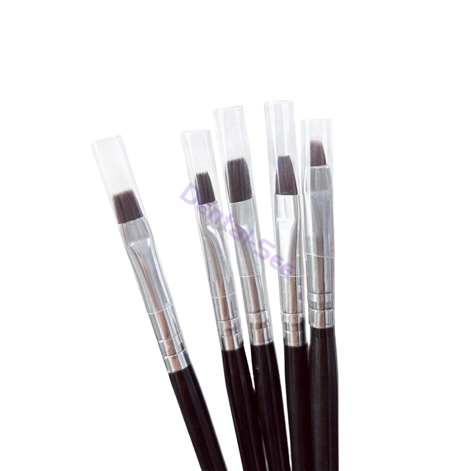5Pcs/Kit Dental Composite Silicone Brush Pen Resin Veneer Cement Porcelain Pen