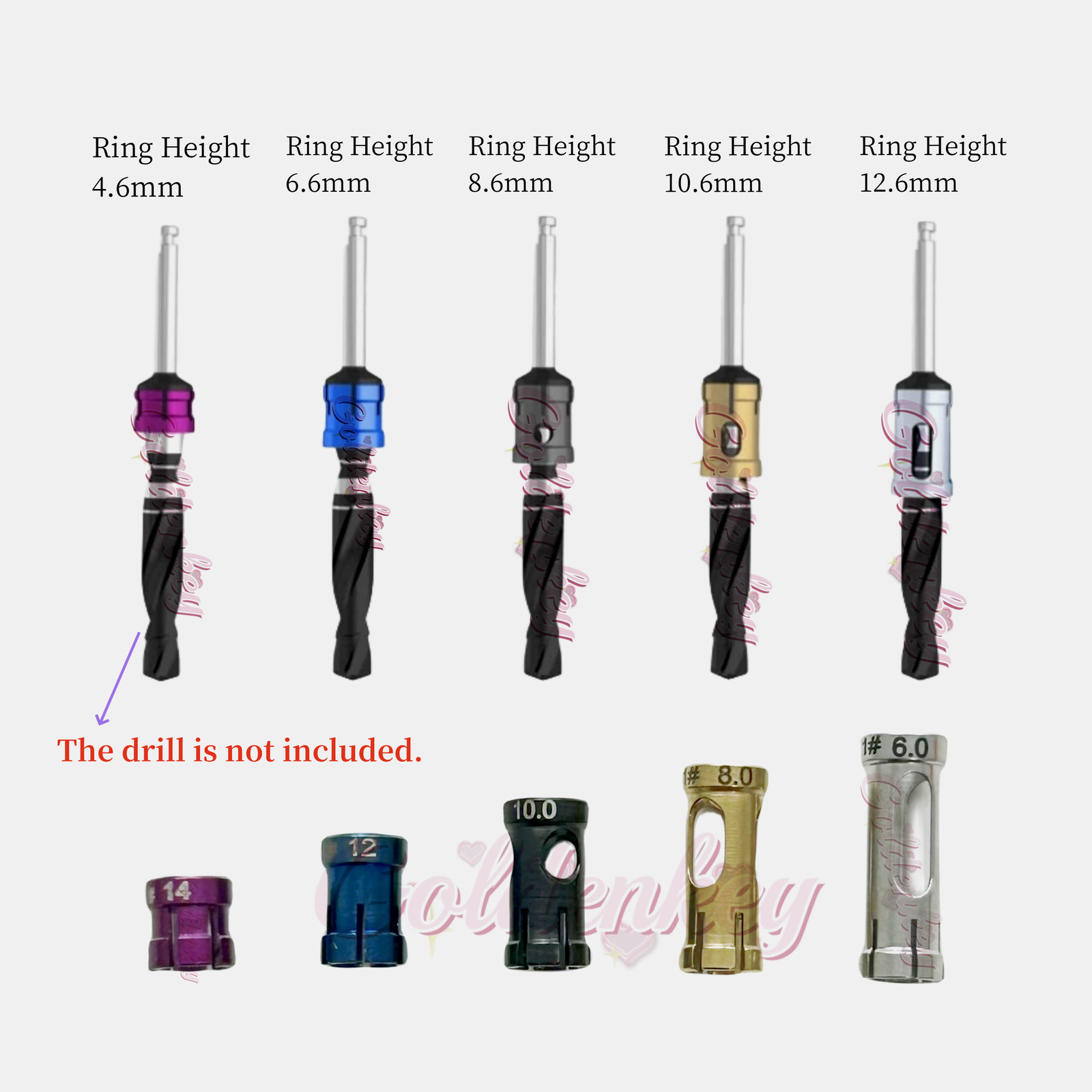 Dental Stopper Sleeve Guided Drill Safety Depth Stop Dental Burs Accessory Part